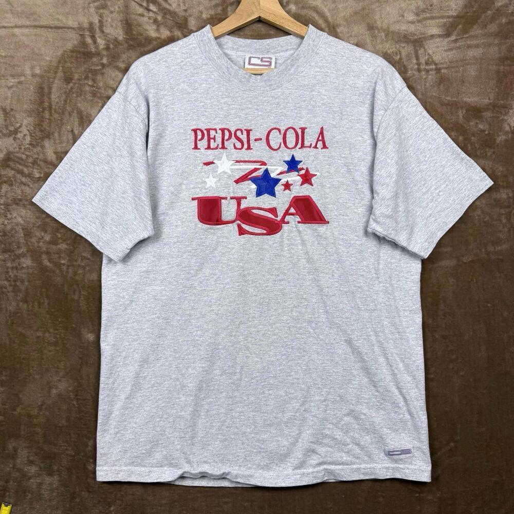 Vintage Pepsi Cola USA T-Shirt Men’s L Crable Sportswear 1990s Single Stitch Y2K